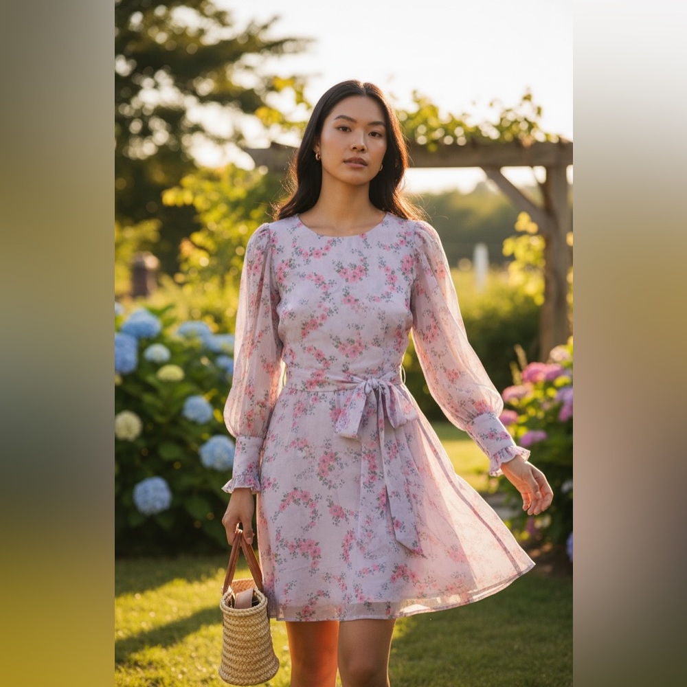 LoveShackFancy Lavender Floral Dress